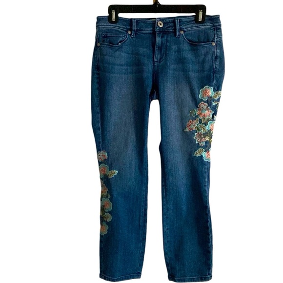 J. Jill Denim - J Jill Floral Embroidered Authentic Fit Cropped Size 4  Jeans